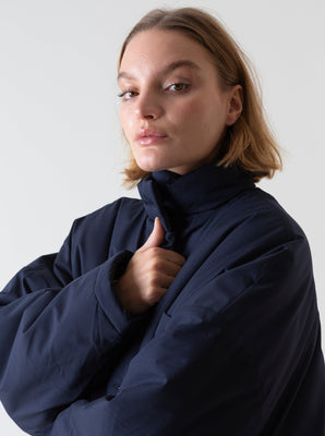 OVERSIZED PUFFER COAT NAVY BLUE