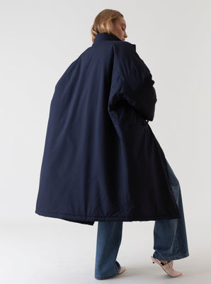 OVERSIZED PUFFER COAT NAVY BLUE