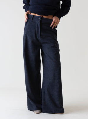 WOOL TROUSERS GREY BLUE