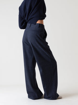 WOOL TROUSERS GREY BLUE