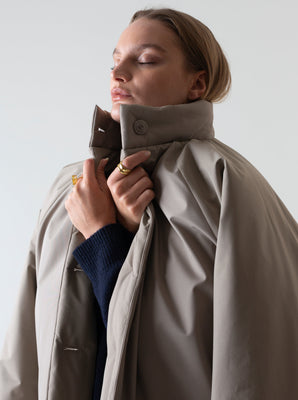 OVERSIZED PUFFER COAT TAUPE