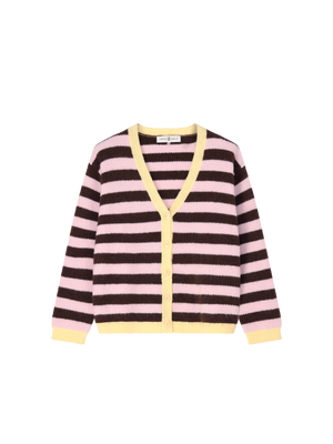 JOANNE STRIPED CARDIGAN PINK / BROWN
