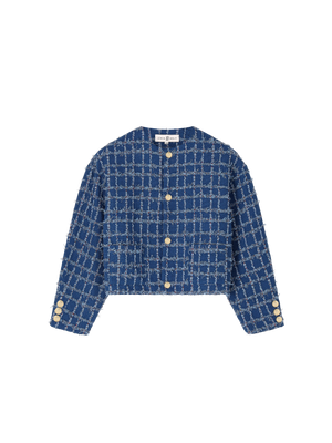 TWEED CROPPED JACKET BLUE – LEWIS & MELLY