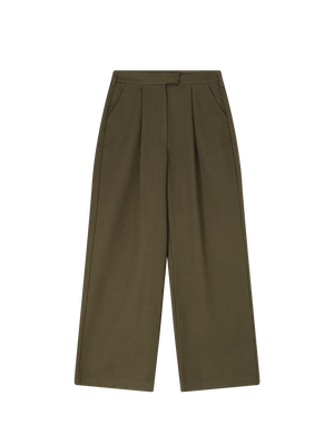 COTTON BARREL TROUSERS KHAKI