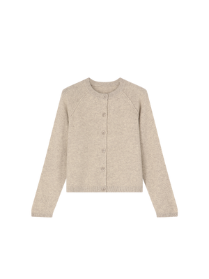 KNITTED MERINO CARDIGAN BEIGE