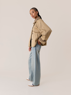 PLEATED LARA COAT CAMEL