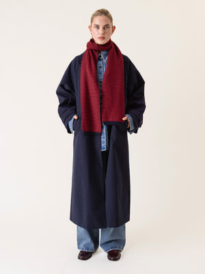 PLEATED LARA TRENCHCOAT NAVY BLUE