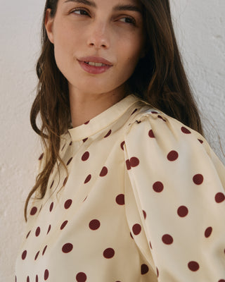 POLKA DOT PUFF SLEEVE BLOUSE