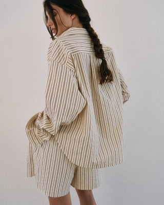 STRIPED ALBA SHORT BROWN/ECRU