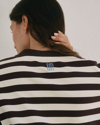 STRIPED T-SHIRT BROWN/ECRU