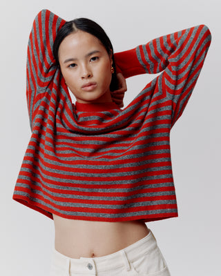 BILLIE STRIPED SWEATER RED / GREY – LEWIS & MELLY