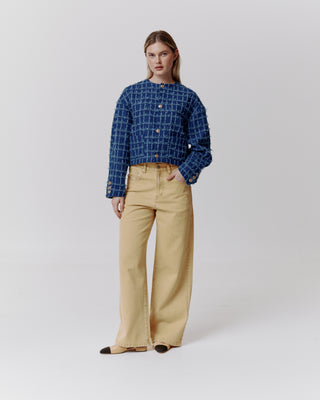 TWEED CROPPED JACKET BLUE – LEWIS & MELLY