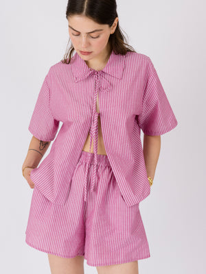 STRIPED-BOXER SHORTS RED