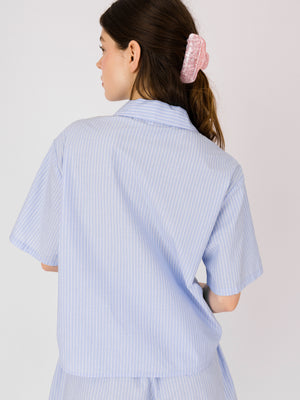 STRIPED BOW TIE SHIRT LIGHT BLUE