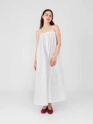 BUTTONED MAXI DRESS WHITE