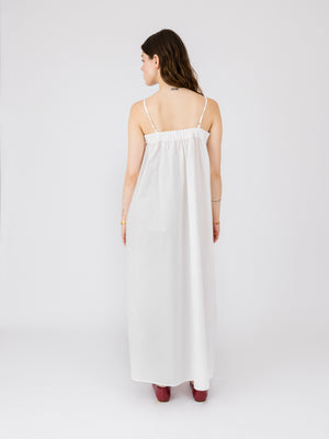 BUTTONED MAXI DRESS WHITE