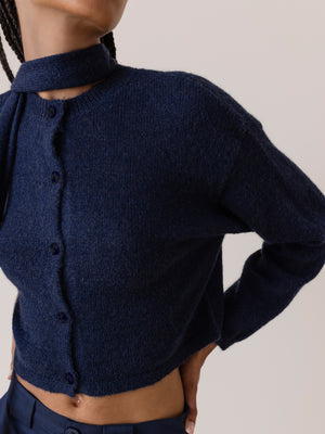 DOROTHY CARDIGAN NAVY BLUE + SCARF