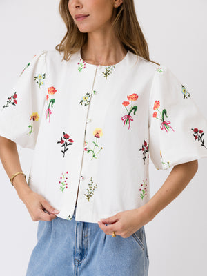 FLORAL PUFF SLEEVE BLOUSE