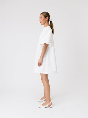 LILLY PUFF SLEEVE DRESS WHITE