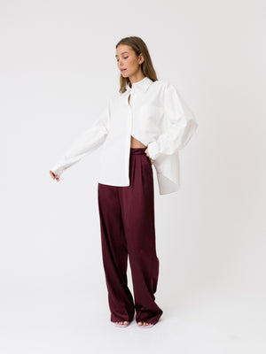 SILKY TROUSERS BURGUNDY