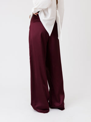 SILKY TROUSERS BURGUNDY