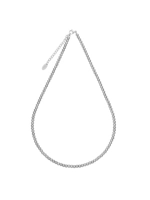 BEADED CHAIN 4MM NECKLACE SILVER