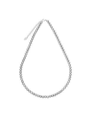 BEADED CHAIN 6MM NECKLACE SILVER