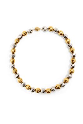 BEADED GOLD/SILVER NECKLACE