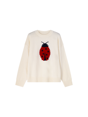 LADYBUG KNITTED SWEATER ECRU