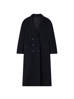 OVERSIZED WOOL BLAZER COAT NAVY BLUE