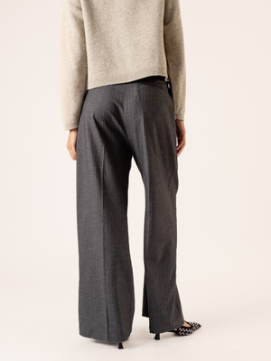 PINSTRIPE BOBBIE TROUSERS GREY