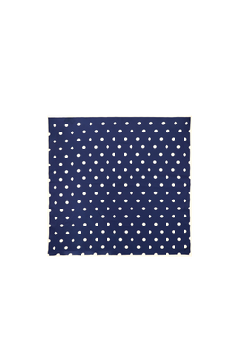 POLKA DOT SCARF NAVY BLUE / ECRU