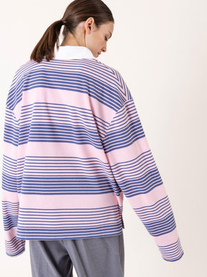 STRIPED POLO SHIRT PINK/BLUE