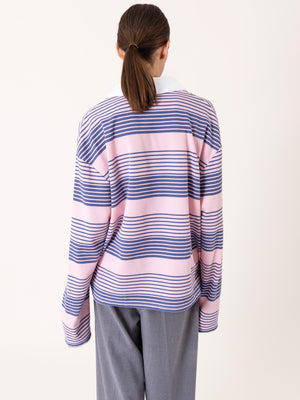 STRIPED POLO SHIRT PINK/BLUE