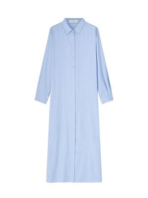 RHINESTONE SHIRT DRESS LIGHT BLUE