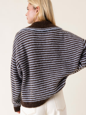 STRIPED SAILOR SWEATER BROWN/BLUE