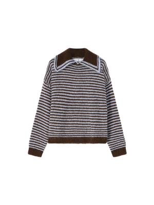 STRIPED SAILOR SWEATER BROWN/BLUE