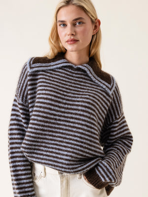 STRIPED SAILOR SWEATER BROWN/BLUE