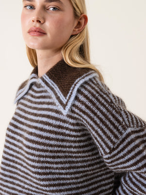 STRIPED SAILOR SWEATER BROWN/BLUE