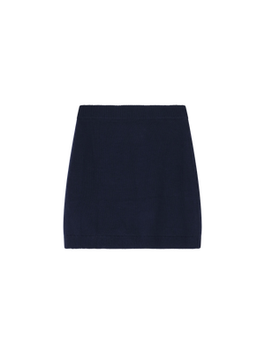 KNITTED MINI SKIRT NAVY BLUE