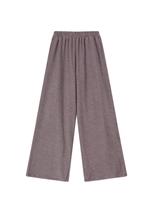 SOFT STRIPED ELASTICATED TROUSERS BURGUNDY