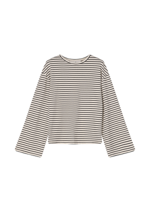 STRIPED LOOSE T-SHIRT ECRU