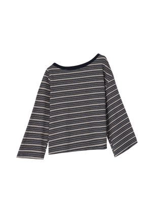 ASYMMETRIC STRIPED T-SHIRT NAVY