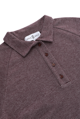 SOFT STRIPED POLO SHIRT BURGUNDY