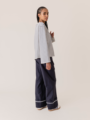 STRIPED LOOSE T-SHIRT ECRU