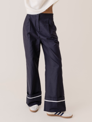 TOPANGA PLEATED TROUSERS NAVY