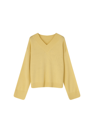 MARY V-NECK SWEATER YELLOW