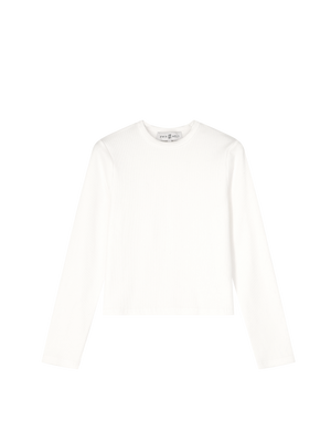 CROPPED LONG SLEEVE T-SHIRT WHITE