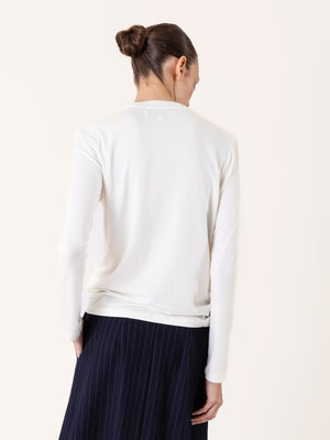 STRETCHY LONG SLEEVE T-SHIRT ECRU