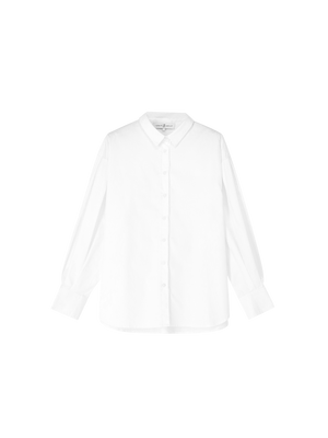 PUFF SLEEVE PLEATED SHIRT WHITE